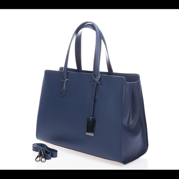 pelletteris lisa Handbags - New Navy Blue Genuine Leather Satchel Handbag